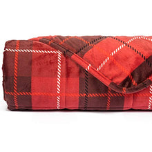 Load image into Gallery viewer, Simple Being All in One Plush Weighted Blanket, 48x78 12lb RED, Premium Adult Heavy Blanket, Environment Friendly Ceramic Beads, Warm Breathable 5 Layers of Comfort, Great Gift for Hot &amp; Cold Sleepers
