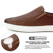 Load image into Gallery viewer, Men's Sneakers Leather Casual Shoes Business Oxford Fashion Sneaker (Brown, Numeric_9_Point_5)
