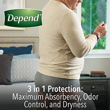 Load image into Gallery viewer, Depend FIT-FLEX Incontinence Underwear for Men, Maximum Absorbency, Disposable, L, Grey, 52 Count (2 Packs of 26) (Packaging May Vary)

