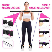 Load image into Gallery viewer, Viajero Pilates Bar Kit for Portable Home Gym Workout - 2 Latex Exercise Resistance Band - 3-Section Sticks - All-in-one Strength Weights Equipment for Body Fitness Squat Yoga with E-Book &amp; Video
