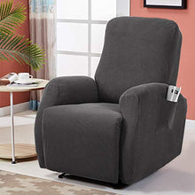 Load image into Gallery viewer, Rose Home Fashion RHF 4 Separate Piece Stretch Recliner Slipcovers, Recliner Chair Cover, Recliner Cover Furniture Protector Elastic Bottom, Recliner Slipcover with Side Pocket (Darkgray-Recliner)
