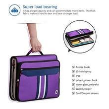 Load image into Gallery viewer, 2-Inch 3 Rings Zipper Binder, Holds 15-Inch Laptop/Tablet, Handle and Shoulder Strap Included, Violet
