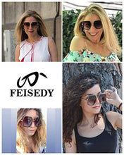 Load image into Gallery viewer, FEISEDY Women Large Hexagon Inspired Sunglasses Fashion Irregular Design Style Geometric B2503
