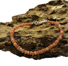 Load image into Gallery viewer, Chocolate Moonstone Bracelet 4 mm Rondelle &amp; Faceted, 7 Inch Long. Healing Gemstone, unique-gift-for-wife, holidays, energy, chakra BR04
