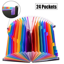 Load image into Gallery viewer, 24 Pocket Expanding File Folder with Cloth Edge Wrap, Letter Size Organizer Expandable Accordion A4 Files Bag
