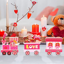 Load image into Gallery viewer,  3 Pieces Valentine Centerpiece Decorations Love Express Train Wooden Table Decorations Wedding Anniversary Centerpiece Signs
