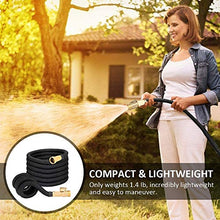 Load image into Gallery viewer, Riemex Expandable Garden Hose Black 75 FT [New 2020] Heavy Duty Water Hose - Triple Latex - Expanding Solid Brass Metal Fittings Connectors, Flexible Strongest 75FT, Black, P101
