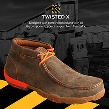 Load image into Gallery viewer, Twisted X Men's Steel Toe Chukka Driving Moc - Handcrafted Leather Safety Toe Shoes with Slip Resistant Outsole - Comfortable, Durable, and Stylish Lace-Up Boots, Bomber/Neon Orange, 9.5 M
