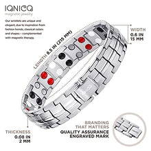 Load image into Gallery viewer, IONICO Magnetic Bracelet for Men and Women | Stress &amp; Pain Healing Product | Alternative Blood Pressure and Circulation Medicine | Balance Therapy for Wellness and Strength (Silver)
