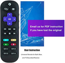 Load image into Gallery viewer, Universal Remote Control for Xbox One, Xbox One S &amp; Xbox One X,Standard IR Remote Control with 7 More Learning Keys to Control TV, Soundbar Receiver All in one (Black)
