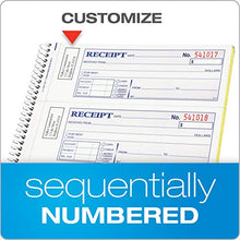 Load image into Gallery viewer, Adams Money and Rent Receipt Book, 2-Part Carbonless, 7-5/8" x 11", Spiral Bound, 200 Sets per Book, 4 Receipts per Page (SC1182), White/Canary
