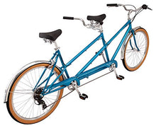 Load image into Gallery viewer, Schwinn Twinn Classic Tandem Adult Beach Cruiser Bike, Double Seater, Steel Low Step Frame, 7-Speed, 650c Urban Tires, Alloy Caliper Brakes, Medium Frame, Blue
