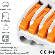 Load image into Gallery viewer, GKEEMARS 141Pcs Lever Wire Nut Connectors, Compact Splicing Conductor Connector for Solid Stranded Flexible Wires 28-12 AWG (Orange)
