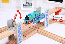 Load image into Gallery viewer, Z MAYABBO Wooden Train Set Accessories Wood Railway Bridge for Railroad Tracks, 2-Level Overpass Compatible for All Railway Tracks System
