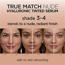 Load image into Gallery viewer, L'Oreal Paris True Match Nude Hyaluronic Tinted Serum Foundation with 1% Hyaluronic acid, Light-Medium 3-4, 1 fl. oz.
