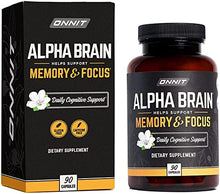 Load image into Gallery viewer, ONNIT Alpha Brain (45-Day Supply) - Premium Nootropic Brain Supplement - Focus, Concentration &amp; Memory - Alpha GPC, L Theanine &amp; Bacopa Monnieri
