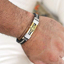 Load image into Gallery viewer, Asoodehdelan Silver Gold Farvahar Faravahar Bracelet Persian Zoroastrian GIF Persia Art
