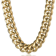 Load image into Gallery viewer, TRIPOD JEWELRY Men's Hip Hop Miami Cuban Link Chain or Bracelet - 14K or White Gold Plated Stainless Steel Cuban Link Choker Gold Chains Necklace 8mm,10mm,12mm,14mm,16mm (14K Gold - 8mm, 22.00)
