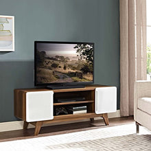 Load image into Gallery viewer, Modway Tread Mid-Century Modern 47 Inch TV Stand in Walnut White
