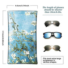 Load image into Gallery viewer, MoKo Squeeze Top Sunglasses Case, (2 Pack) Portable Eyeglass Pouch Sunglass Goggles Soft Case Protective Eyewear Case Bag Glasses Holder for Women with Cleaning Cloth, Black &amp; Almomd Blossom
