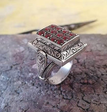 Load image into Gallery viewer, Beautiful Handcrafted Handmade 925K Sterling Silver Mens Ring With Howlite Ruby Stone
