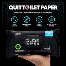 Load image into Gallery viewer, DUDE Wipes Flushable Wipes Dispenser, Unscented Wet Wipes with Vitamin-E &amp; Aloe for at-Home Use, Septic and Sewer Safe, 48 Count (144ct, Pack of 3)
