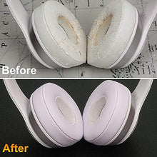 Load image into Gallery viewer, SoloWIT Earpads Cushions Replacement for Beats Solo 2 &amp; Solo 3 Wireless On-Ear Headphones, Ear Pads with Soft Protein Leather, Added Thickness - White
