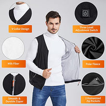 Load image into Gallery viewer, Heated Vest for Men Women, MIBABO Heated Jacket Powered by USB Port, Polar Fleece Vest, Heating Vest, Battery Not Included (M, Black)
