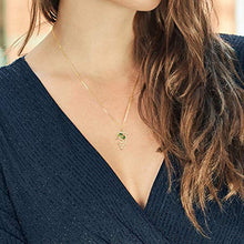 Load image into Gallery viewer, Gem Stone King 0.40 Ct Green Tourmaline Green Peridot 18K Yellow Gold Plated Silver Dolphin Necklace
