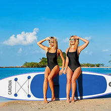 Load image into Gallery viewer, Caroma 126inch Inflatable Stand Up Paddle Board, Premium SUP Accessories, Bottom Fin for Paddling, Leash, Hand Pump and Backpack, Non-Slip Deck, Youth &amp; Adult Standing Boat (Navy Blue, 126inch)
