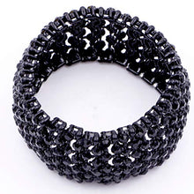Load image into Gallery viewer, Tennis Rhinestone Stretch Bracelets Adjustable Jewelry Party For Woman Bangle (Jet Black)
