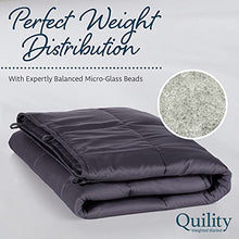 Load image into Gallery viewer, Quility Weighted Blanket with Soft Cover - 30 lbs King Size Heavy Blanket for Adults - Heating &amp; Cooling, Machine Washable - (86" X 92") (Dark Grey and White Pattern)
