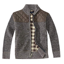 Load image into Gallery viewer, Gioberti Boy's Knitted Full Zip Cardigan Sweater with Soft Brushed Flannel Lining, Melange Coffee, Size 7
