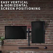 Load image into Gallery viewer, VIVO Dual Monitor Desk Mount, Heavy Duty Fully Adjustable Stand, Fits 2 LCD LED Screens up to 30 inches, Black, STAND-V002
