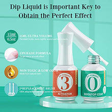 Load image into Gallery viewer, 2 in 1 Dip Powder Base &amp; Top Coat with Activator Dip Powder Liquid Set for Dipping Powder Nail Kit,0.5oz/Bottle,Fast Dry,No Nail Lamp Needed
