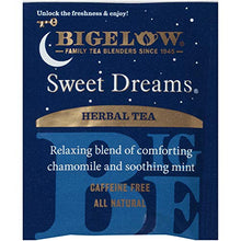 Load image into Gallery viewer, Bigelow Sweet Dreams Herbal Tea, Caffeine Free, 20 Count (Pack of 6), 120 Total Tea Bags
