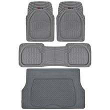 Load image into Gallery viewer, Motor Trend Original FlexTough Beige Rubber Car Floor Mats with Trunk Cargo Liner - All Weather Automotive Floor Mats, Heavy Duty Trim to Fit Design, Odorless Floor Liners for Cars Truck Van SUV
