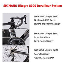 Load image into Gallery viewer, SAVADECK Phantom 2.0 Carbon Fiber Road Bike 700C Racing Bicycle with Ultegra 8000 22 Speed Group Set, 25C Tire and Fizik Saddle (Black Grey, 560MM)
