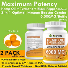 Load image into Gallery viewer, 2 Pack Hemp Oil Softgel Capsule with Turmeric and Bioperine - 120 Cts
