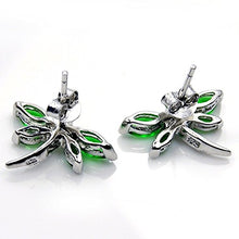 Load image into Gallery viewer, Sterling Silver Chrome Diopside Quartz Dragonfly Stud Earrings
