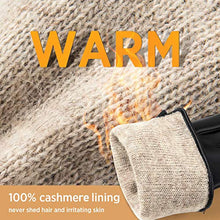 Load image into Gallery viewer, Winter PU Leather Gloves For Women, Warm Thermal Touchscreen Texting Typing Dress Driving Motorcycle Gloves With Wool Lining (Black-S)
