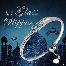 Load image into Gallery viewer, QIANSE Mothers Day Bracelets Gifts for Her for Women Bangle Bracelets Blue Swarovski Crystal White Gold Plated Bracelet Jewelry for Birthday Gift for Girlfriend Daughter Wife Girlfriend Girls

