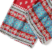 Load image into Gallery viewer, Love Welove Fashion Women's Summer Wide Leg Elastic High Waist Printed Boho Hippie Palazzo Pants Plus Size (S, Burgundy National Floral)
