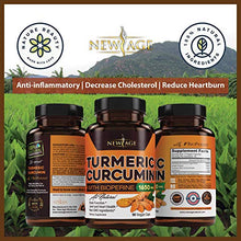 Load image into Gallery viewer, (2-Pack) Turmeric Curcumin with Bioperine 1650mg by New Age. Premium Joint &amp; Healthy Inflammatory Support with 95% Standardized Curcuminoids. Non-GMO, Gluten Free Capsules with Black Pepper
