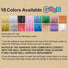Load image into Gallery viewer, GOER 3.2 ft x 9.8 ft Metallic Tinsel Foil Fringe Curtains for Party Photo Backdrop Wedding Decor (1 Pack, Gold)
