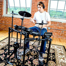 Load image into Gallery viewer, Alesis Drums Nitro Mesh Kit | Eight Piece All Mesh Electronic Drum Kit With Super Solid Aluminum Rack, 385 Sounds, 60 Play Along Tracks, Connection Cables, Drum Sticks &amp; Drum Key Included
