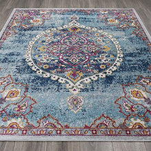 Load image into Gallery viewer, Ottomanson RIX3262-5X7 Rixos Medallion Vintage Area Rug, 5'3" x 7', Turquoise
