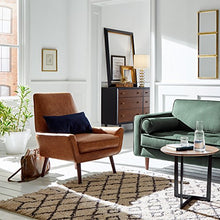Load image into Gallery viewer, Amazon Brand – Rivet Jamie Leather Mid-Century Modern Low Arm Accent Chair, 31"W, Cognac
