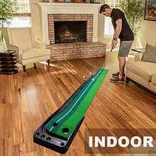 Load image into Gallery viewer, Golf Putting Green Mat with Auto Ball Return,Golf Practice Training Aid,Extra Long 9.84Feet,Pro Indoor/Outdoor Putting Green with 12 Bonus Balls Foldable Golf Mats
