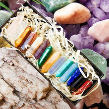 Load image into Gallery viewer, Ferreve Crystal Wands Hexagonal Natural Amethyst Rose Quartz Tiger Eye Obsidian Crystals Gemstone Wand Set for Meditation Crystal 1.18 Inch -1.3 Inch (Fresh Colors, 14 Pieces)
